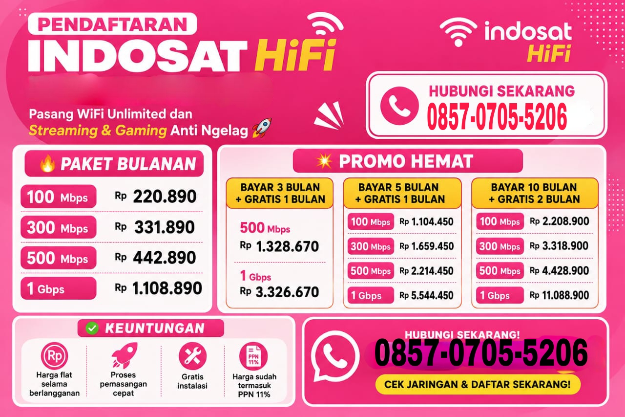 Brosur Pendaftaran Resmi Indosat HiFi